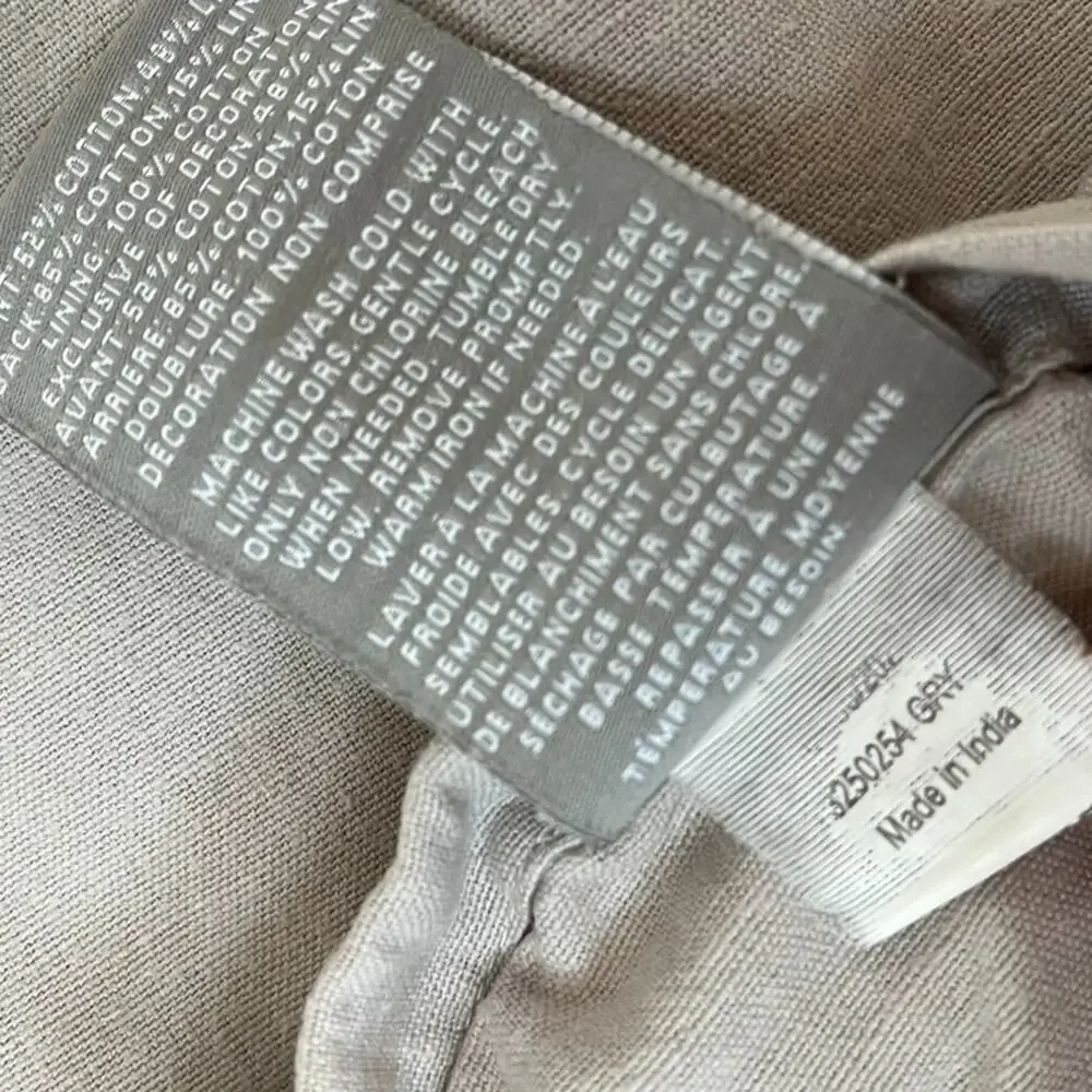 RHTeen Restoration Hardware Gray Ruffled Gauze Pillow Sham 22